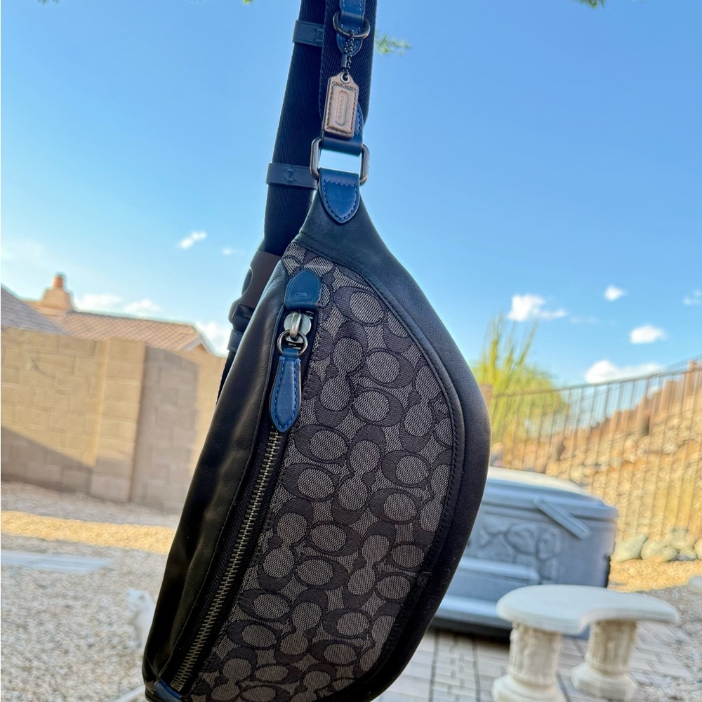 Coach League belt bag leather jacquard NWOT - Picture 5 of 13